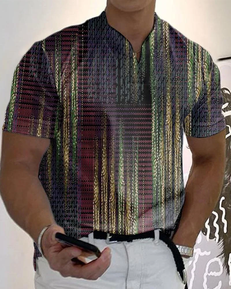 Men's Casual Print T-Shirt-052702