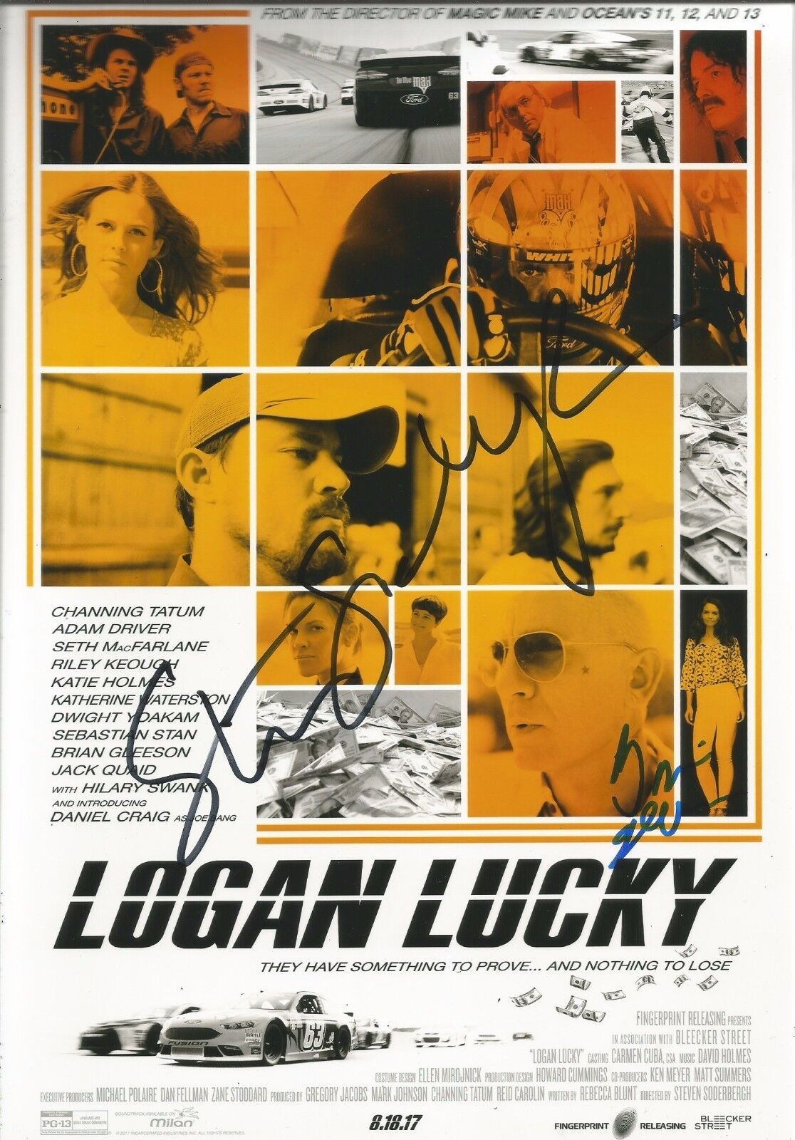 Steven Soderbergh/Brian Gleeson Signed Logan Lucky 12x8 Photo Poster painting AFTAL