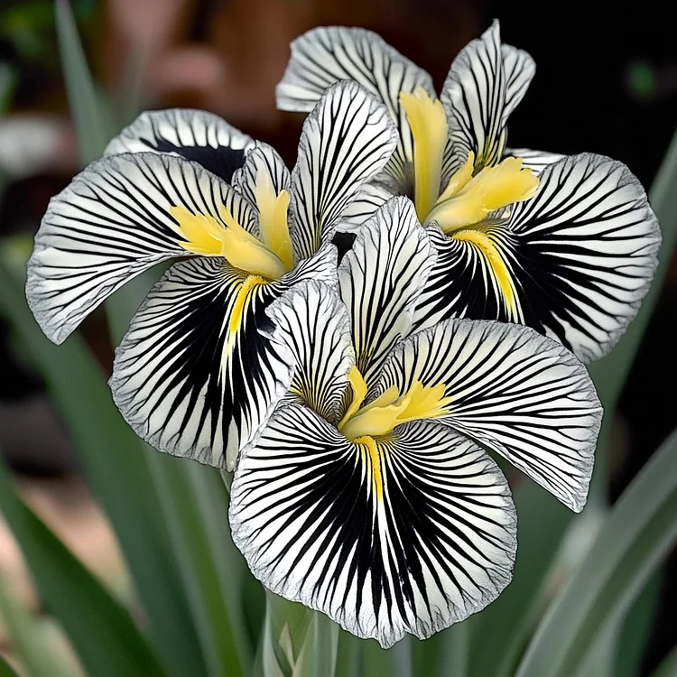 💐Zebra Stripes Iris (Iris Germanica) – A Bold, Striped Beauty