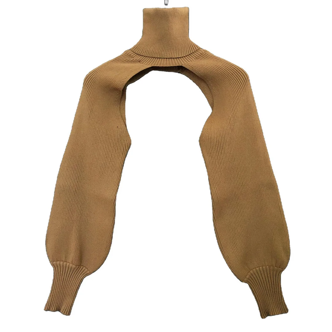 Uveng Autumn And Winter Explosion Women's Lantern Sleeve High-Necked Wool Sleeve Net Color Sweater Woman