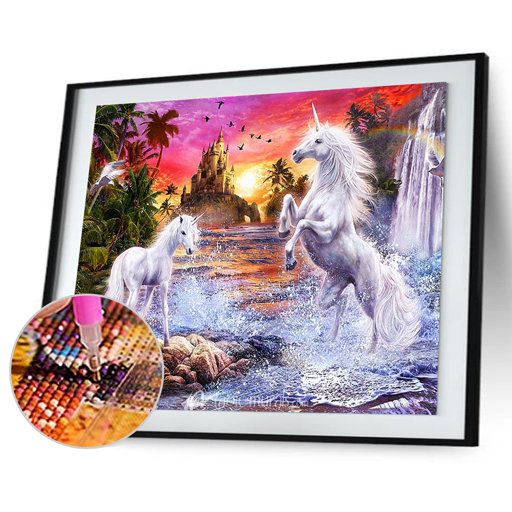 

40*30CM - Special Shaped Diamond Painting - Fantasy Horse, 501 Original