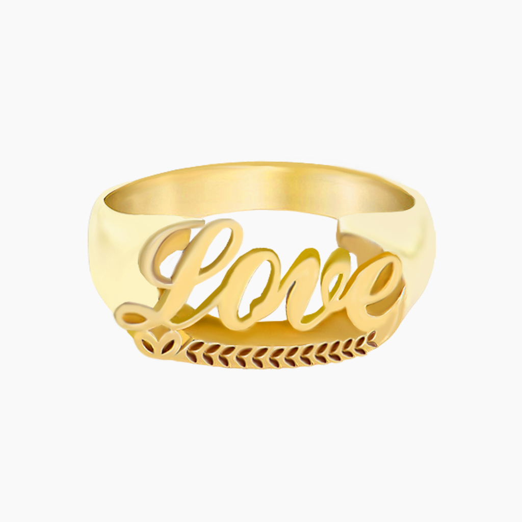 Gold Custom Name Ring