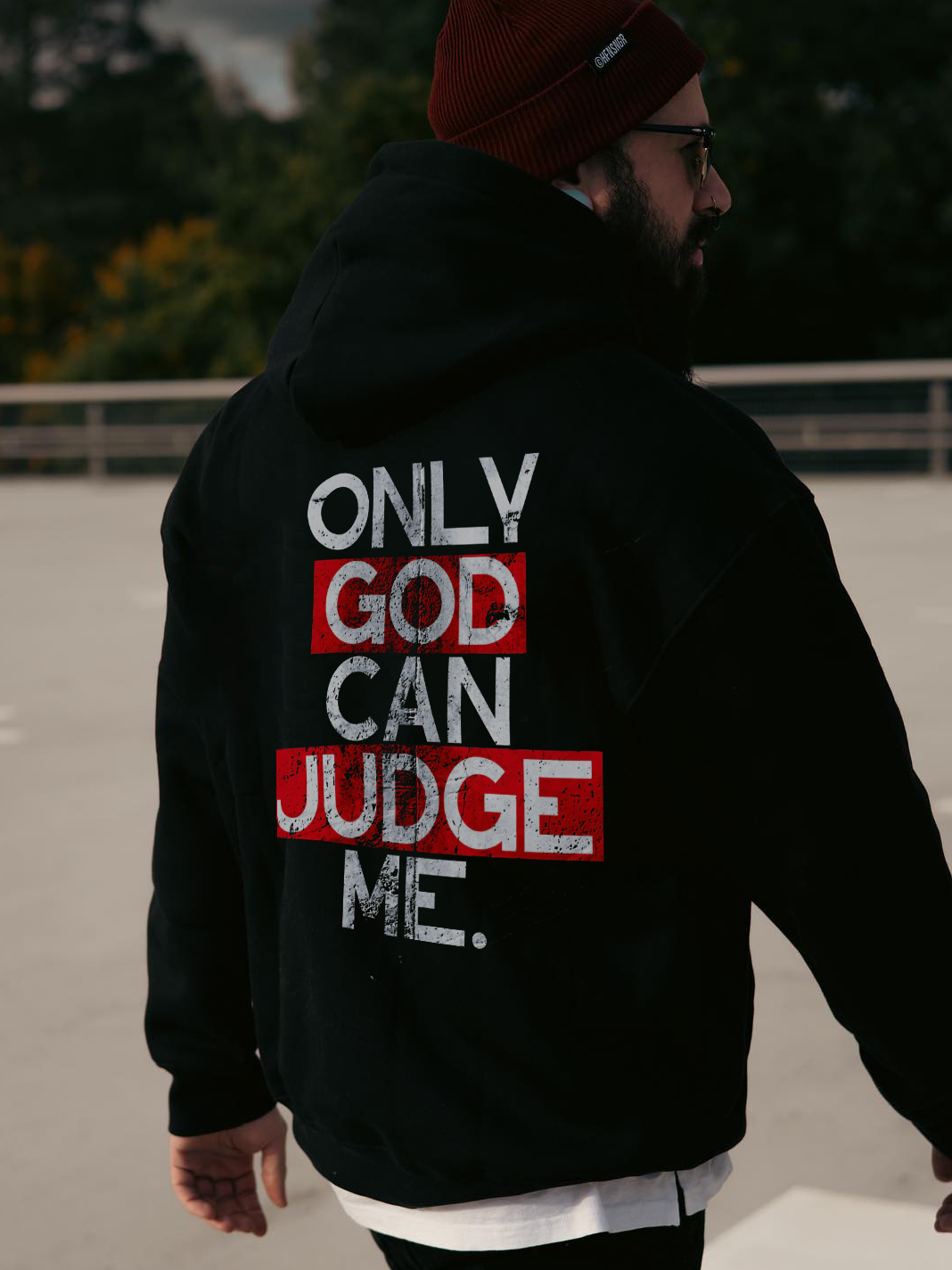 ONLY GOD CAN JUDGE ME Men's Printed Hoodie
