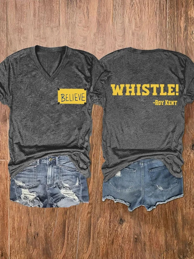Women's Whistle V-Neck T-Shirt socialshop