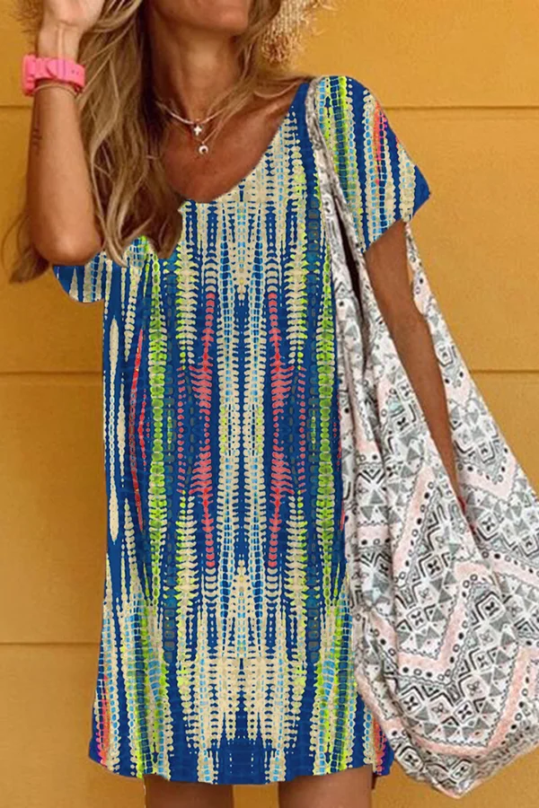 Tie-Dye Loose T-Shirt Dress