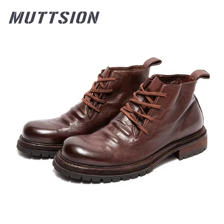 MUTTSION Handmade Goodyear Craft Horsehide Boots Casual Cowhide Sole Martin Boots MUTTSION.COM MUTTSION