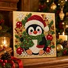 (20x20cm)Christmas Penguin DIY Pearl Painting Art Kits With Inner Frame Pearl Gem Paintings Picture Arts Craft for Adults Beginners Home Wall Decor