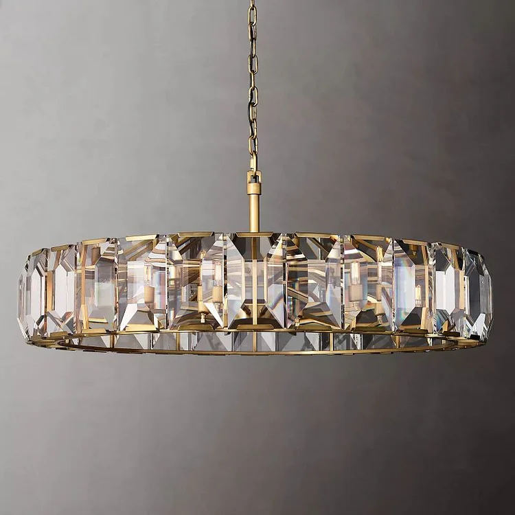 Modern Designer Diamond Harson Black Round Crystal Chandelier 60"