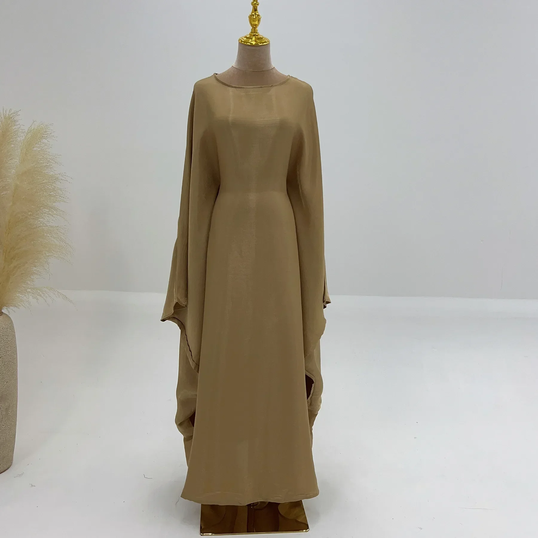 Wimawait fairy dress women Maxi Dresses for Women Ramadan Satin Abaya Muslim Summer Batwing Sleeve Abayas Women Kaftan Robes Muslim Dress Outfits Gowns