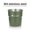 3Pcs 300ml Outdoor Camping Cup with Storage Bag Beer Wine Cup for Picnic (Green)