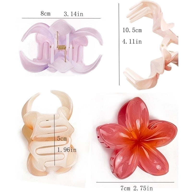 12 Pieces Women’s Minimalist Flower Plastic Resin Stoving Varnish Hair Claws