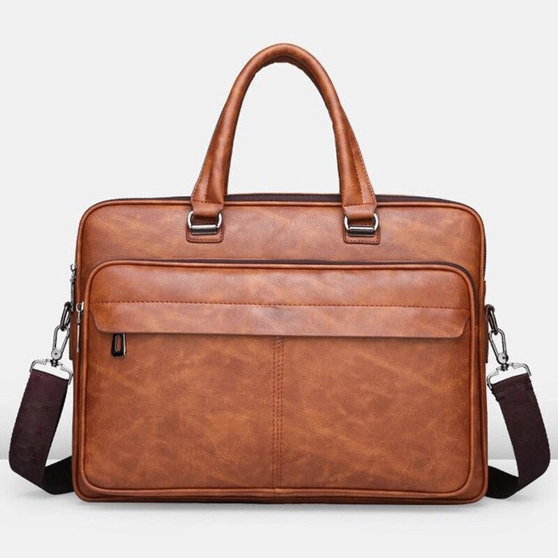 High Quality Men’s Handbag Business Office Leisure Crossbody Shoulder Bag Leather Bag Large Capacity Fashion Briefcase
