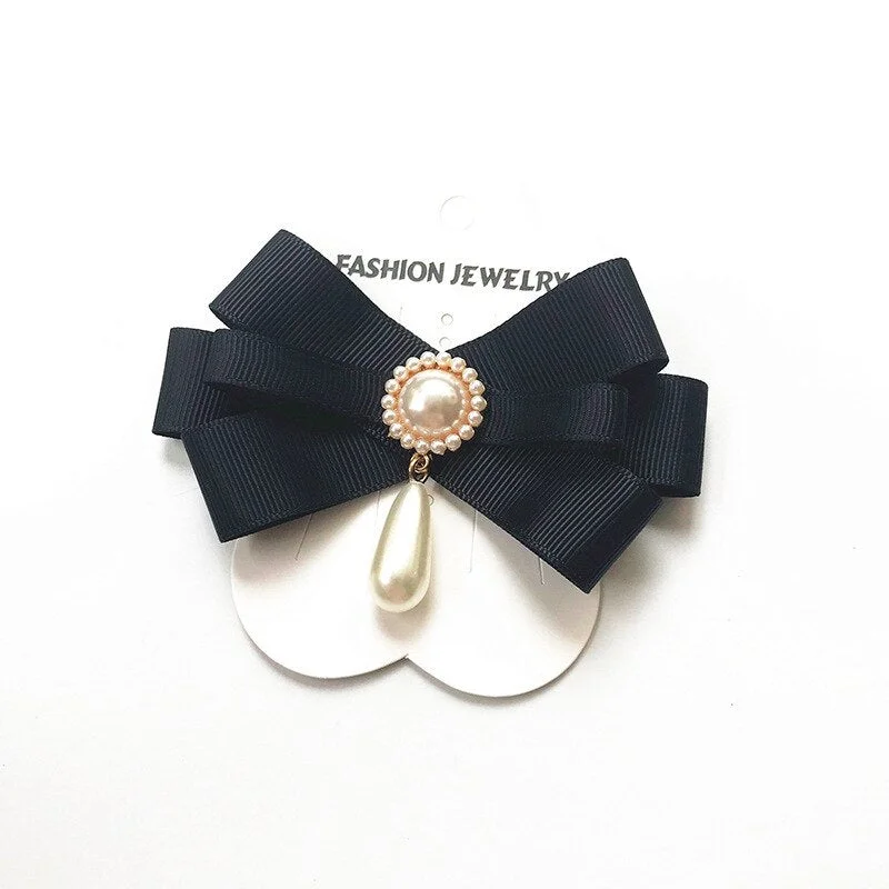 Hand-made Bow Tie Ladies Unisex Banking Stewardess Student Performs Career Korean White Shirt Black Bowtie Classic Trendy Gifts
