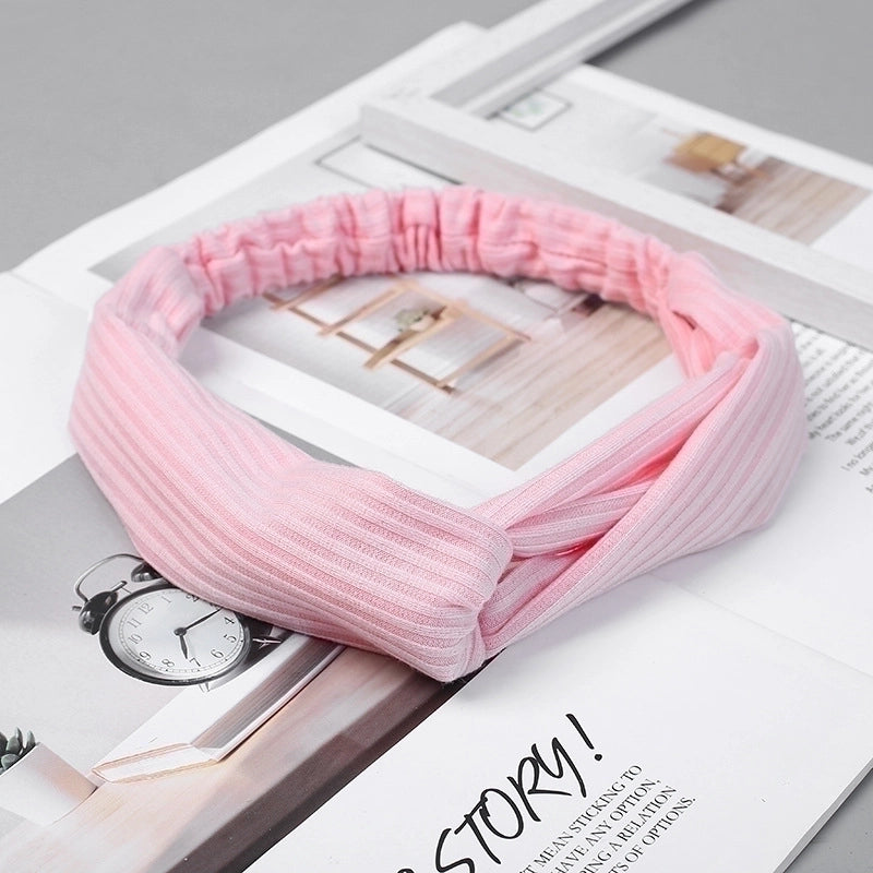Casual Minimalist Stripe Solid Color Cloth Stripe Hair Band