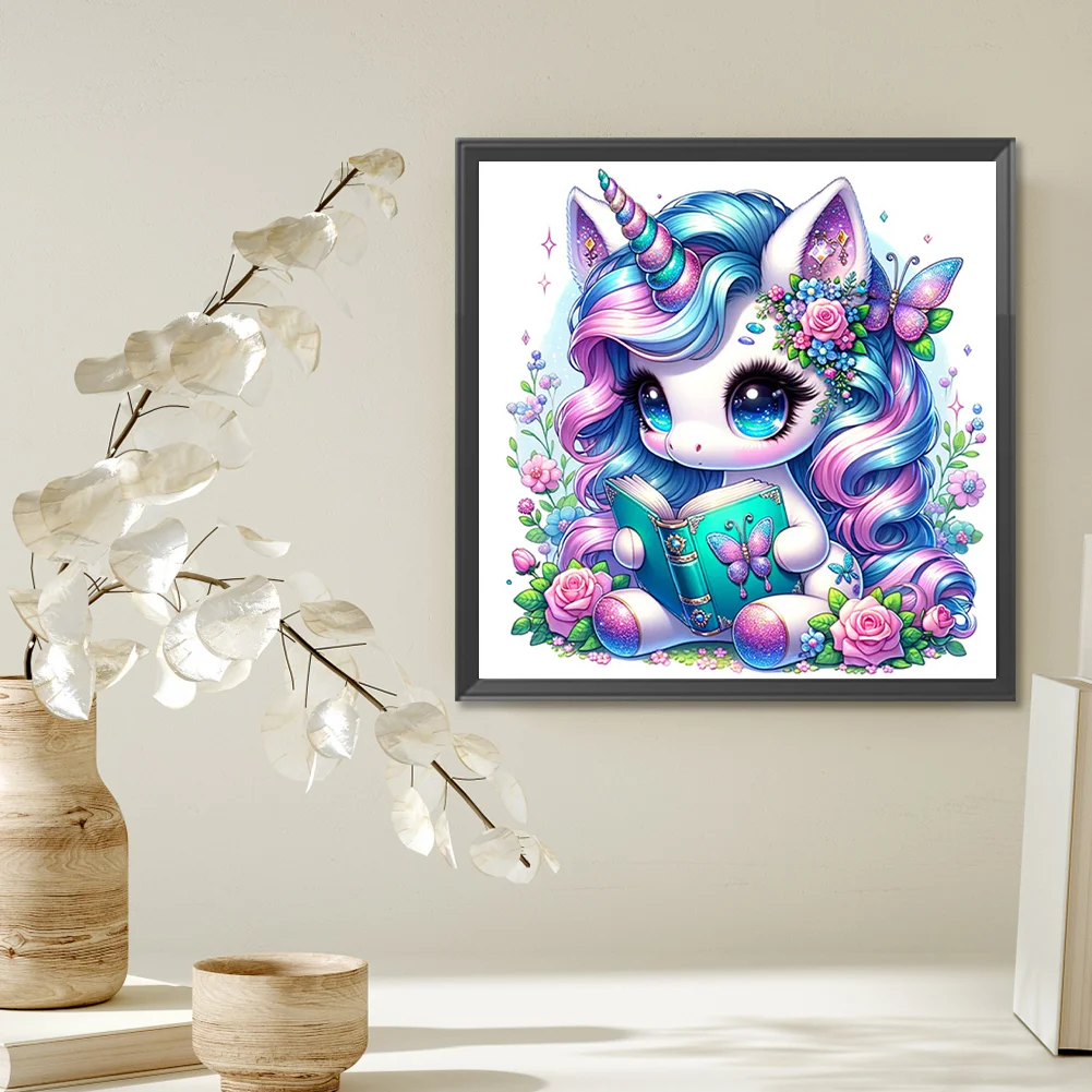 Diamond Painting - Full Square Drill - Read Unicorn(Canvas|35*35cm)