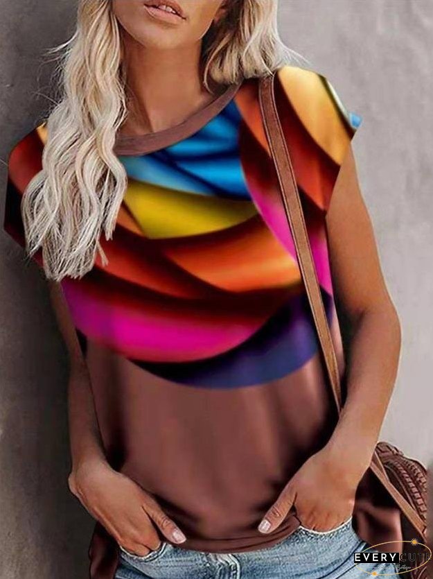 Gradient Print Bat Sleeve T-shirt