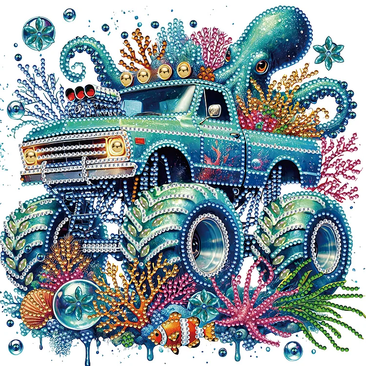 Partial Special-shaped Diamond Painting - Off-Road Vehicle 30*30CM