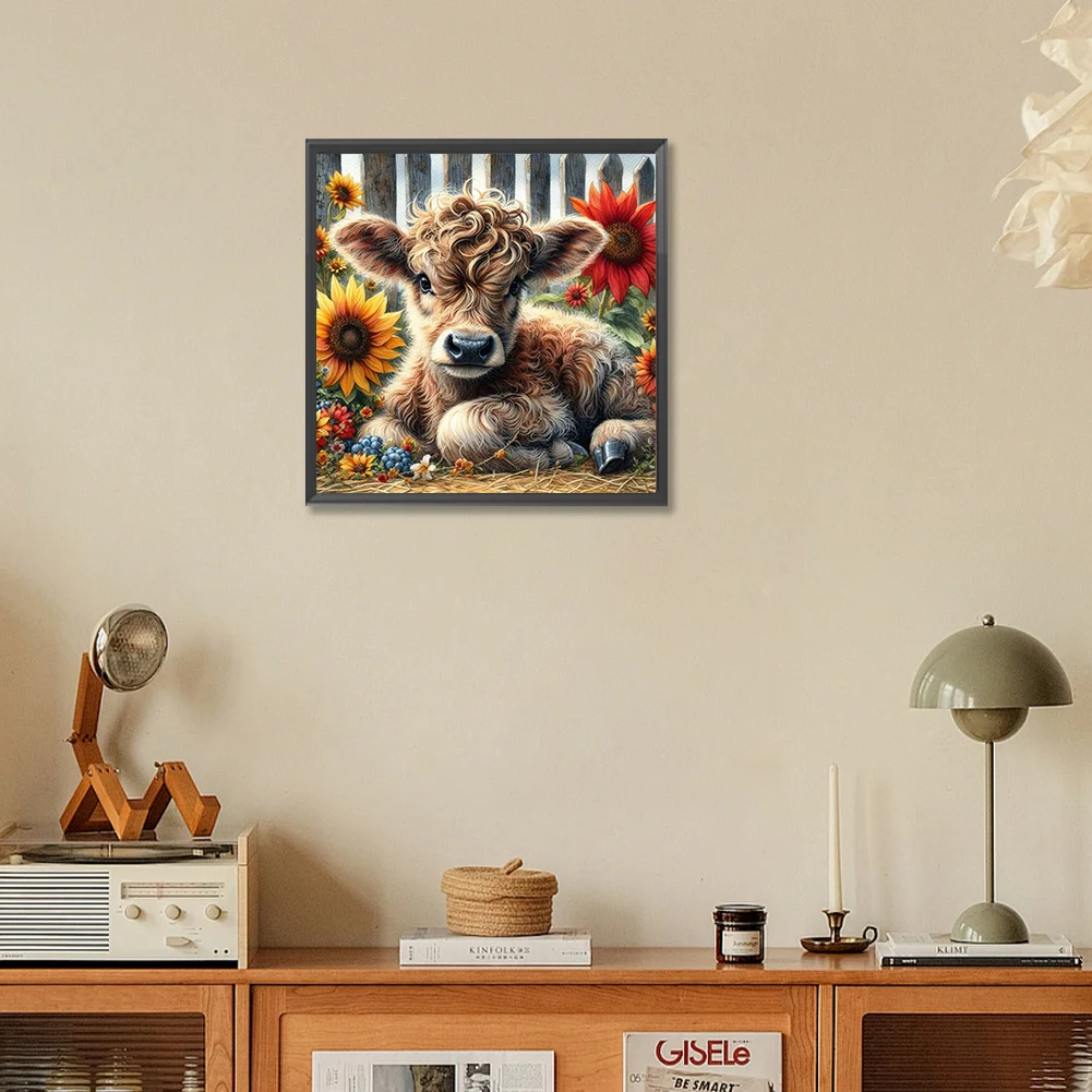 Diamond Painting - Full Round Drill - Highland Cattle(Canvas|30*30cm)