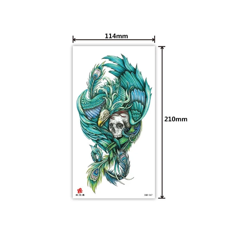 Tattoo Applique Arm Men and Women Small Full Arm Waterproof Tattoo Sticker Symbol Totem Animal Skull Text Tattoo Sticker
