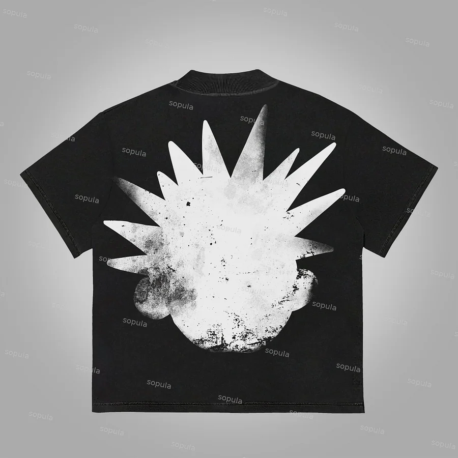 Casual The Brain Explodes Print 100% Cotton Short Sleeve T-Shirt