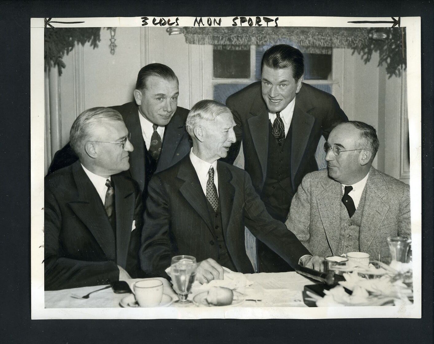 Connie Mack 78th Birthday Gene Tunney 1940 Type 1 Press Photo Poster painting Philadelphia A's