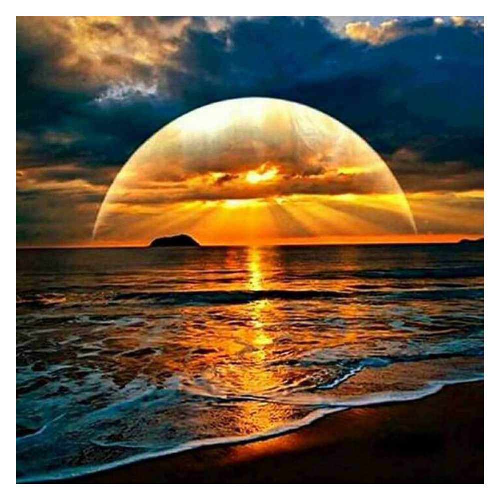 

Beach Sunset - 11CT Stamped Cross Stitch - 40*40CM, 501 Original
