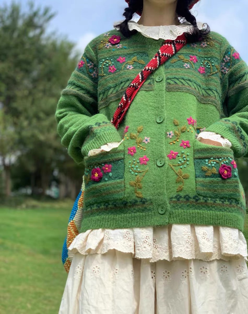 Chicfifth Sweater Women Winter Long Sleeve High Quality Autumn Vintage Top Knitted Cardigan