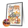 Automne gobelin 5d bricolage diamant peinture kits r&eacute;sine plein rond maison art mural