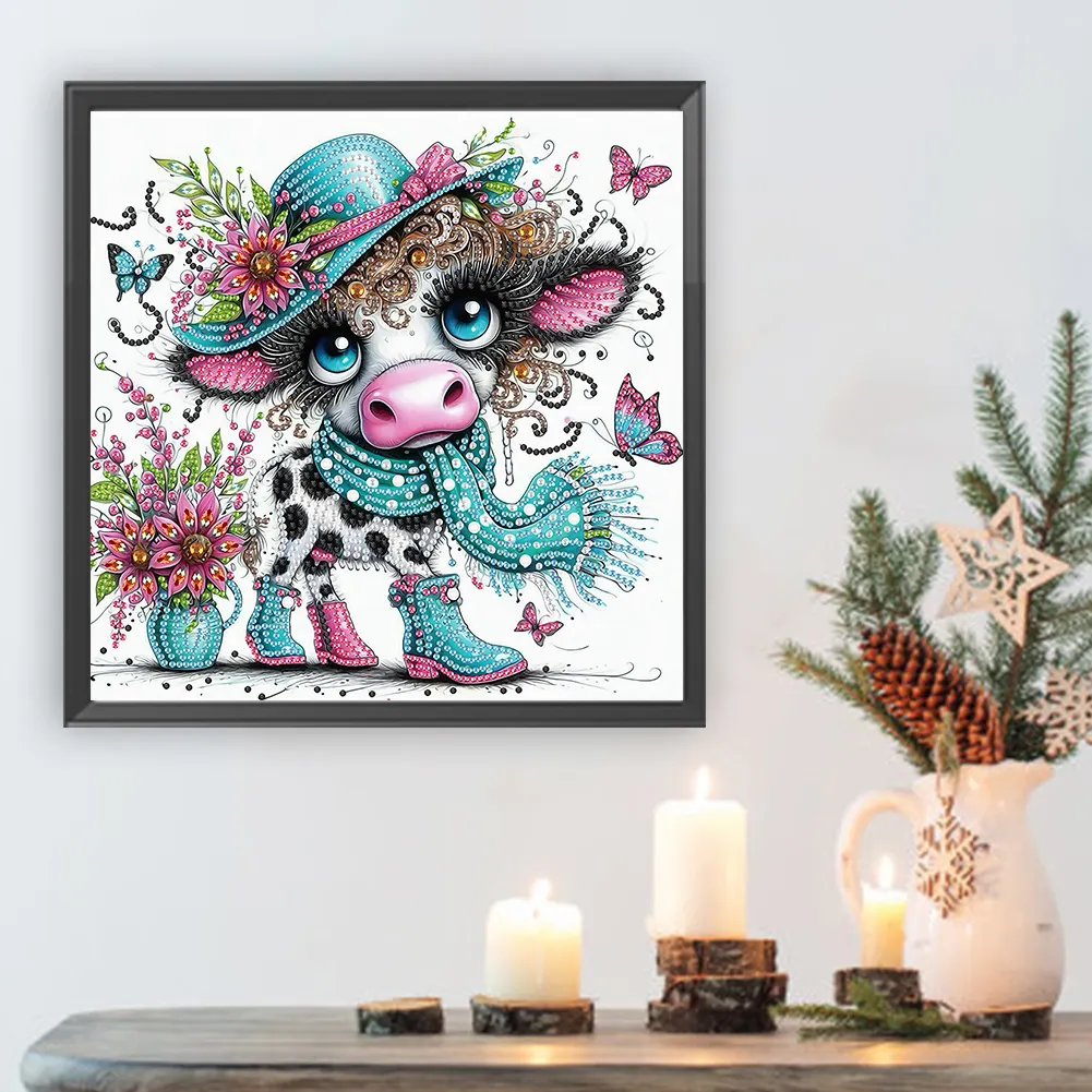 Diamond Painting - Partial Special Shaped Drill - Cow(Canvas|30*30cm)