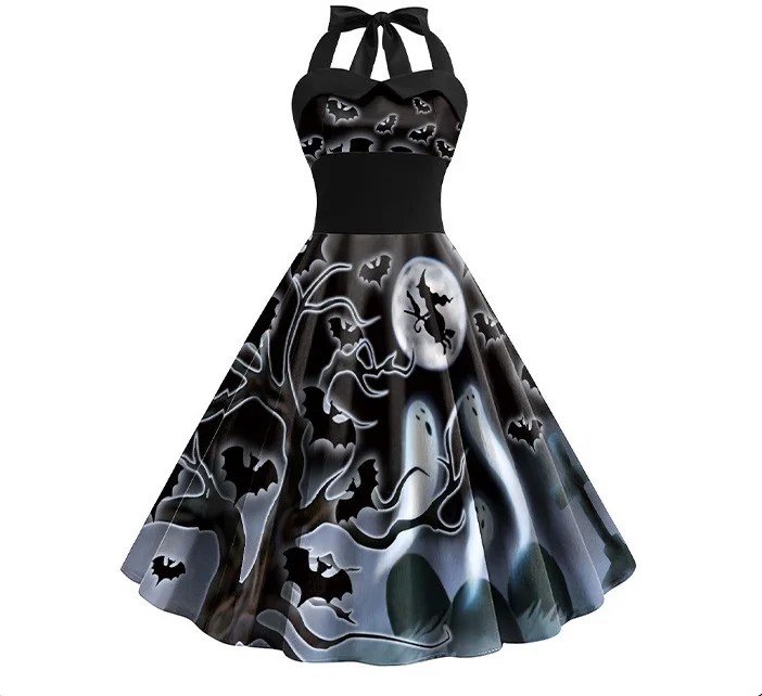 Halloween Halter Skater Dress