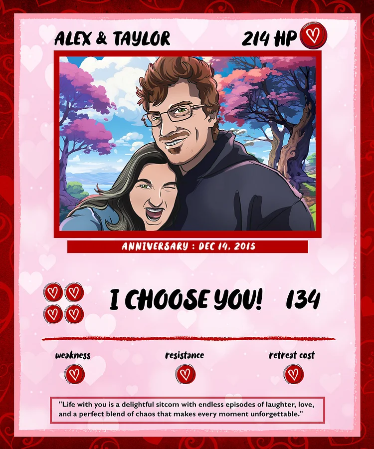 pokemon couple cards Valentines Day / Anniversary Card main image 0