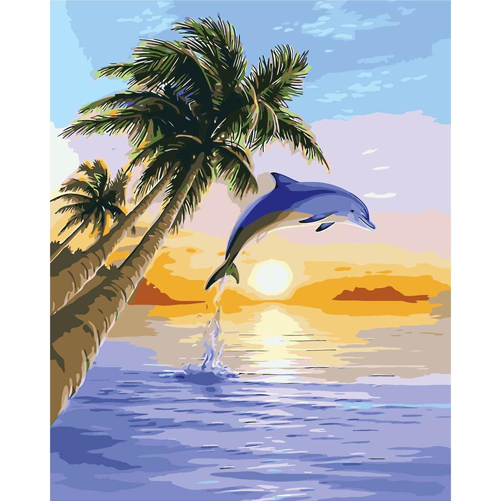 

40*50CM Paint By Numbers-Dolphin, 501 Original