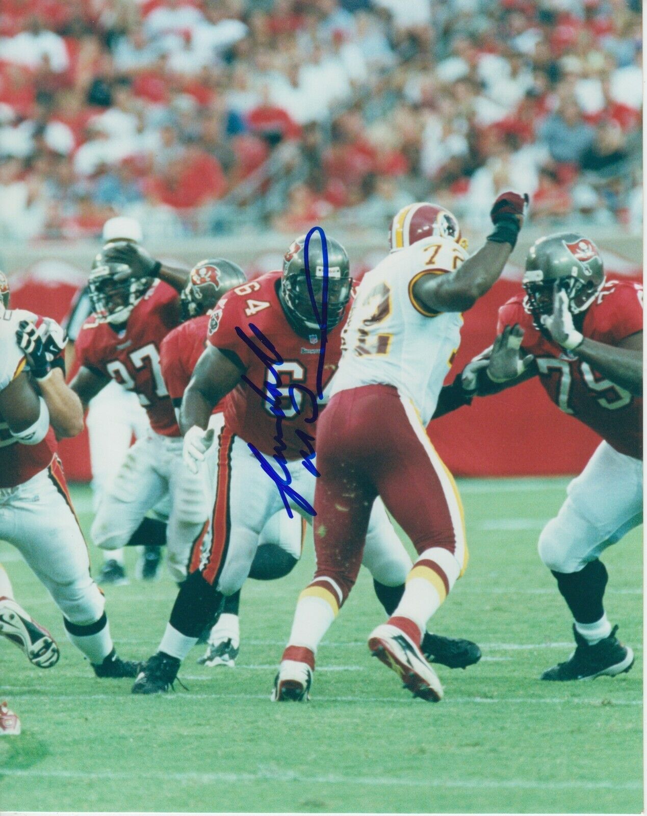 Randall McDaniel #1 8x10 Signed Photo Poster painting w/ COA Tampa Bay Bucs