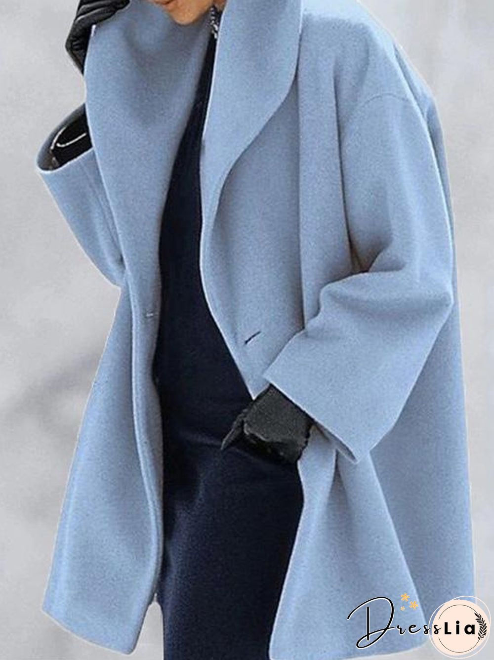 Women's Coats Loose Solid Button Hooded Woolen Coat