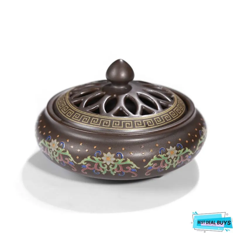 Antique Cloisonne Incense Burner Handicraft Ornament Creative Home Indoor Incense Enamel Color Burner