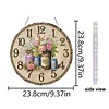 2D DIY Acrylic Vintage Vase Diamond Art Painting Clock Pendant w/ Clock Function