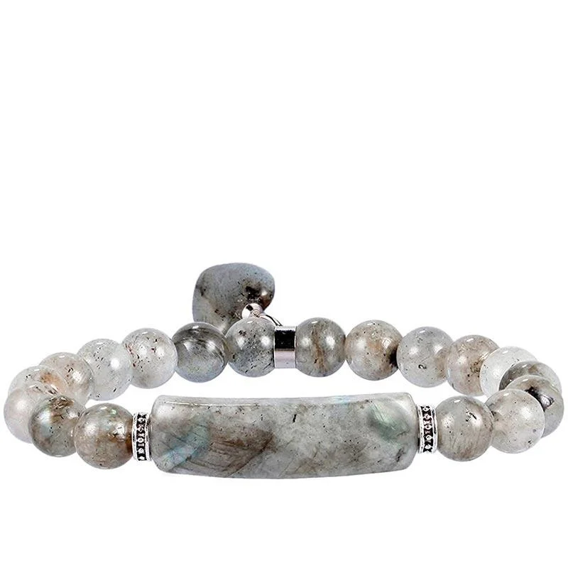 Natural Quartz Love Heart Healing Beads Bracelet