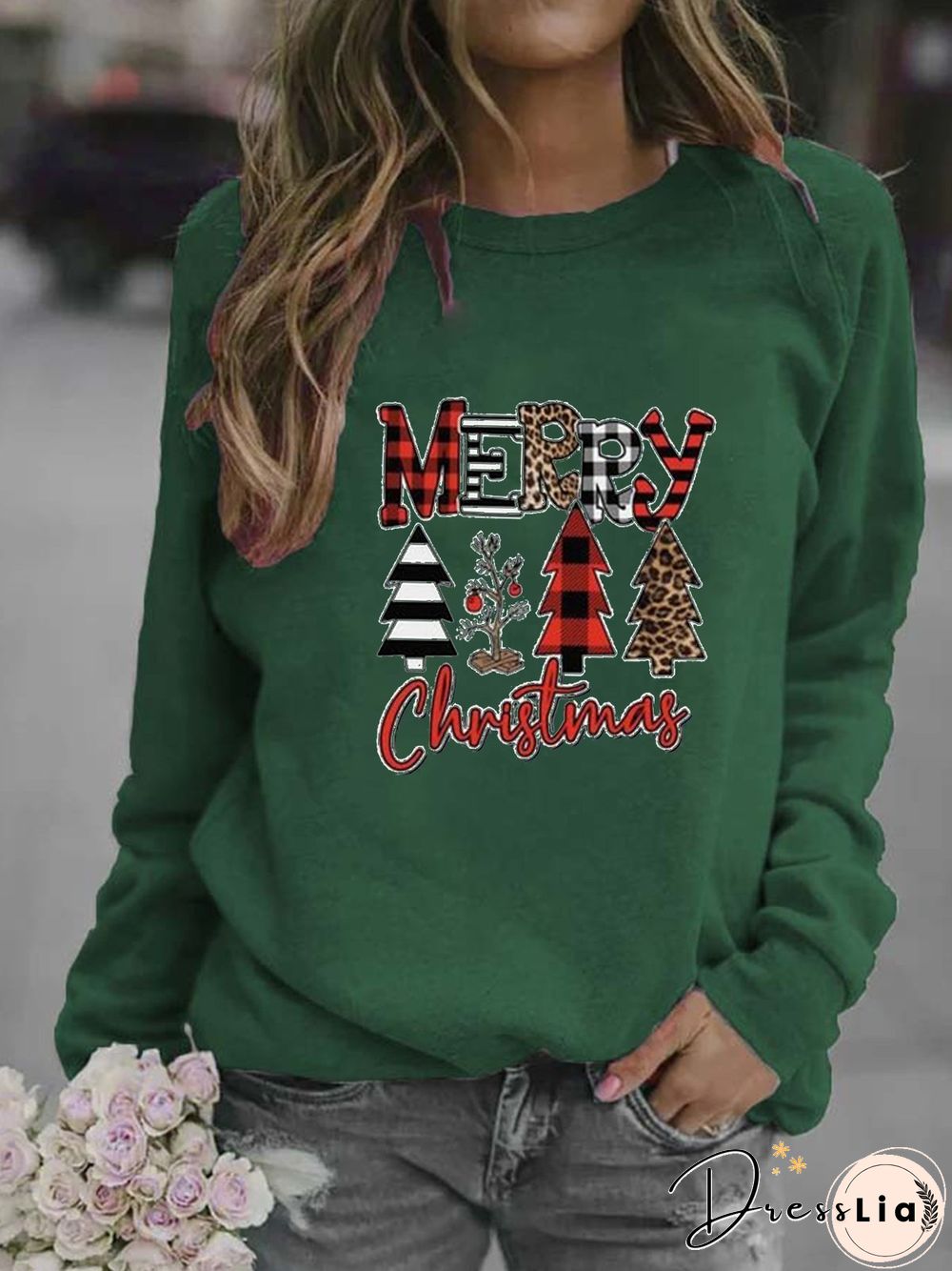 Plus Size Vintage Cotton-Blend Christmas Snowman T-shirt