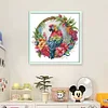 Parrot On A Wreath-14CT Stamped Cross Stitch 27*27cm/10.63*10.63in tapestrymarket