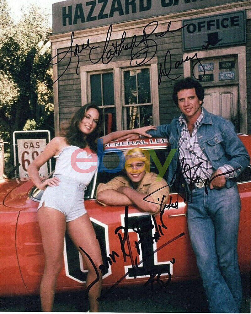 CATHERINE BACH Tom Wopart John Schneider SIGNED Photo Poster painting 8X10 Dukes Of Hazzard repr