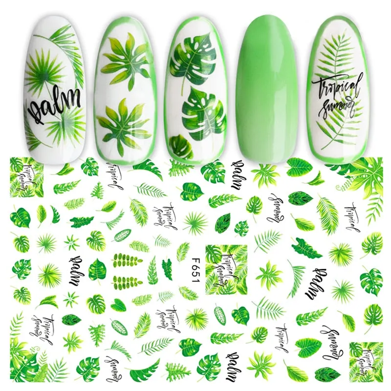 Spring 3D Embossed Floral Nail Sticker Adhesive Plants Leaves Flowers Fruit Transfer Sticker Decals Nail Art Decoration-Nail Inspo