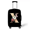 Stretch Printed Suitcase Cover Washable Luggage Protector Fits 18-32 Inch Luggage Letter pattern