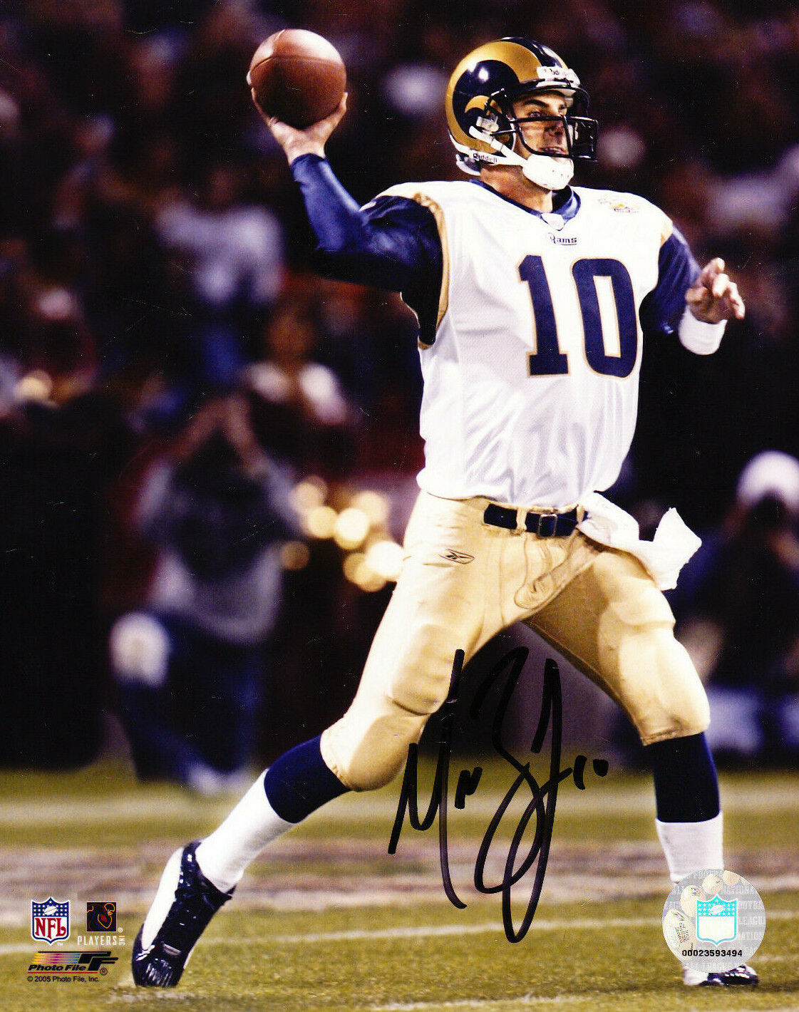 MARK BULGER AUTOGRAPH SIGNED 8X10 Photo Poster painting ST. LOUIS RAMS COA