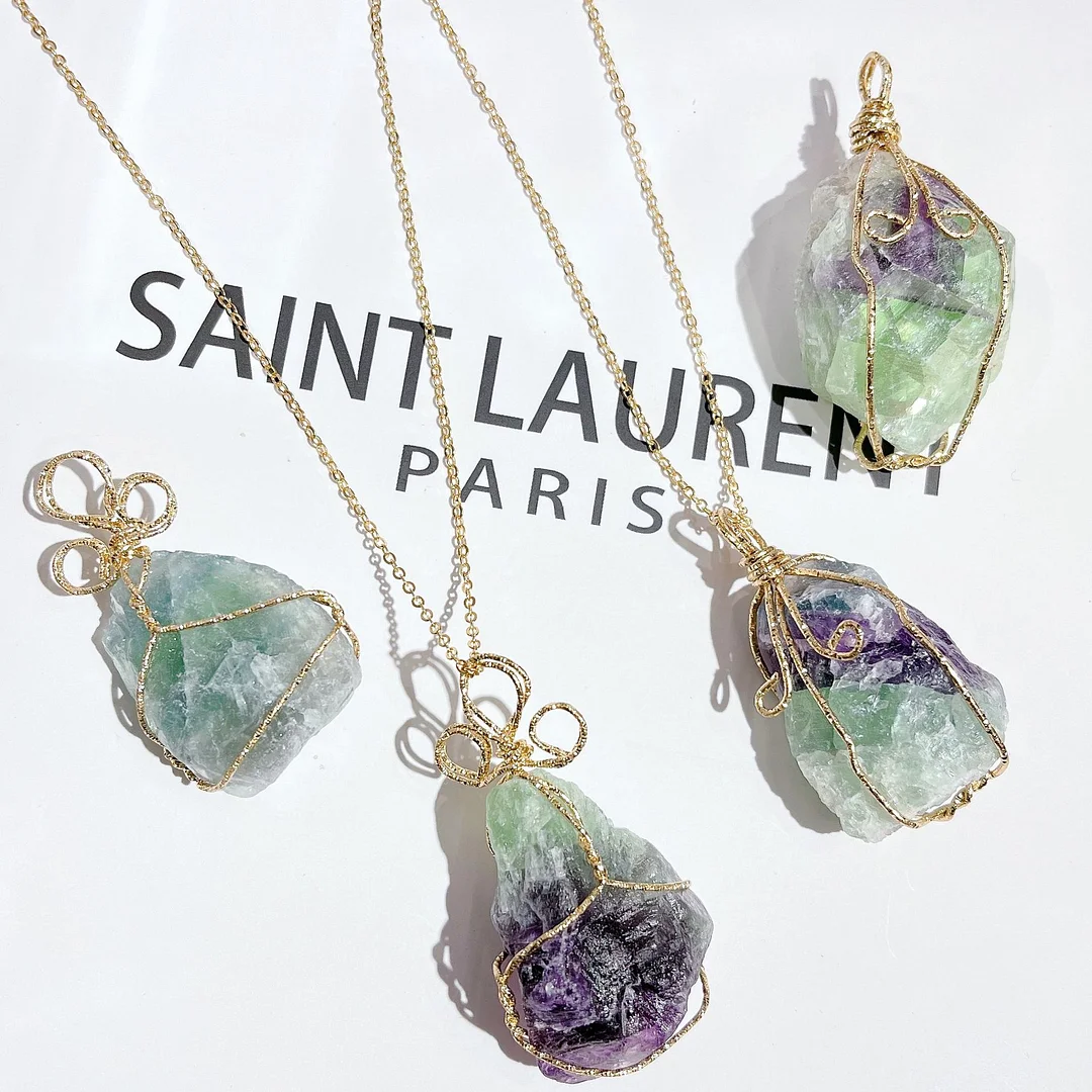 Natural crystal stone necklace 1