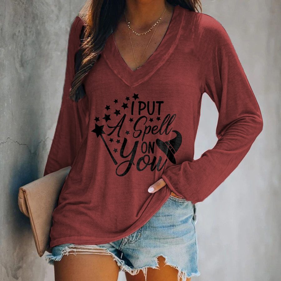 I Put A Spell On You Printed Casual T-shirt