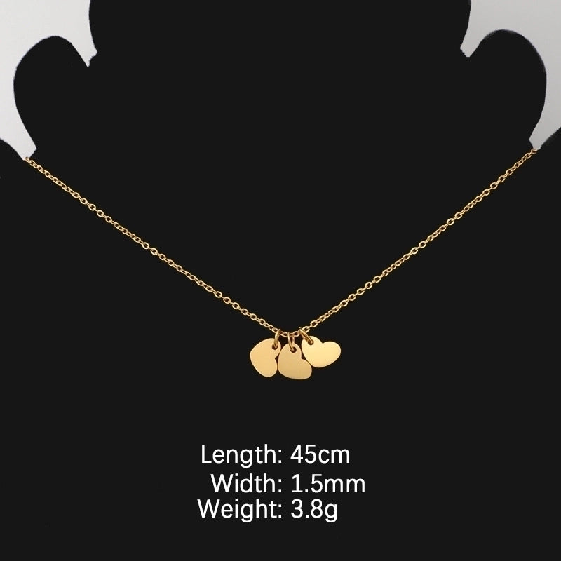 Stainless Steel 18K Gold Plated Minimalist Commute Heart Shape None Pendant Necklace