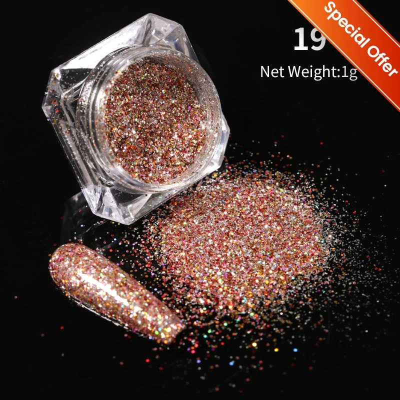 1 Box Iridescent Nail Powder Silver Black Colorful Glitter Sequins Gel Polish Flakes Nail Art Decoration For Manicure Pigment-Nail Inspo
