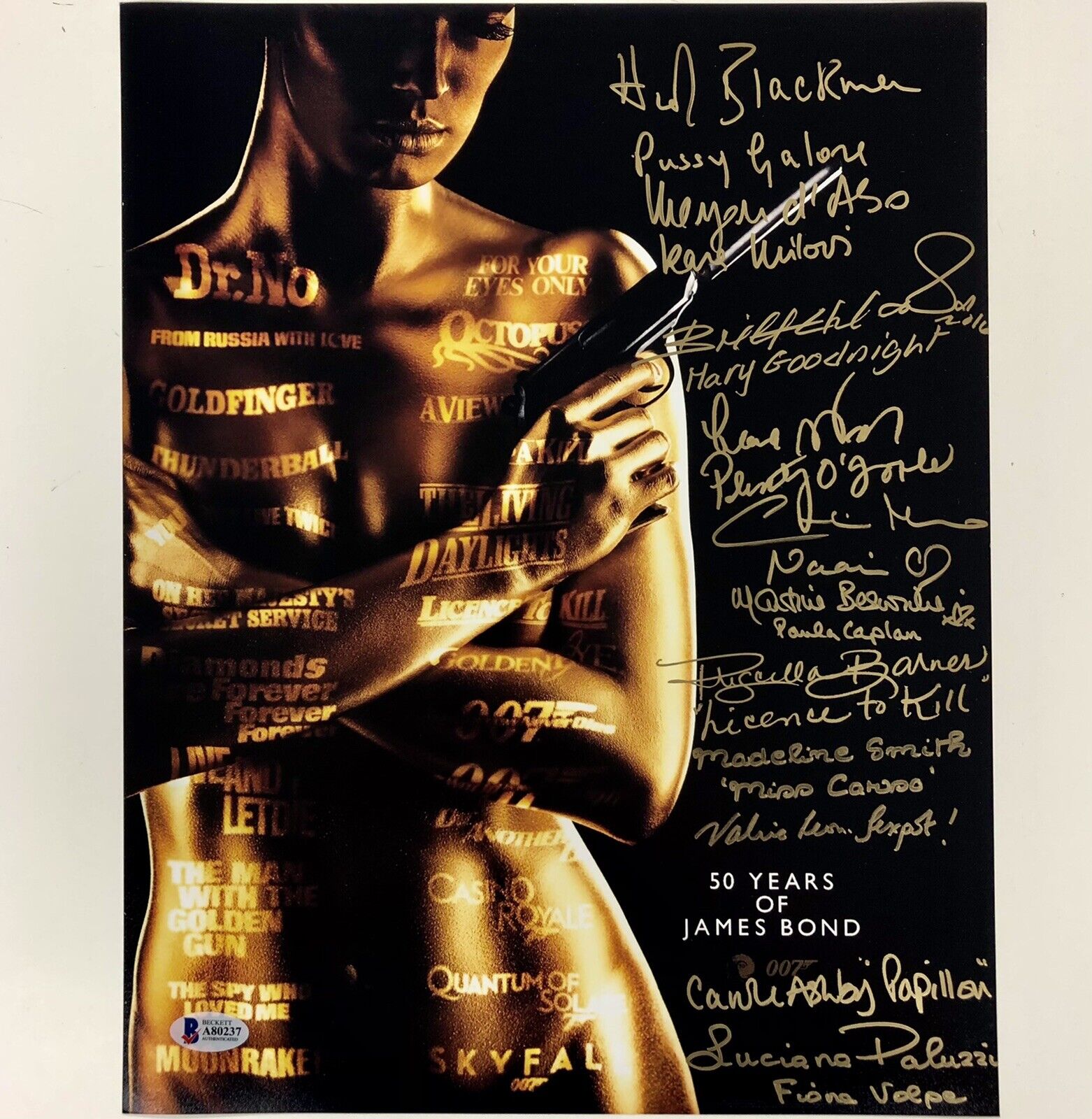 James Bond Girls signed 11x14 Photo Poster painting ~ 11 Autos & Inscriptions ~ Beckett BAS COA