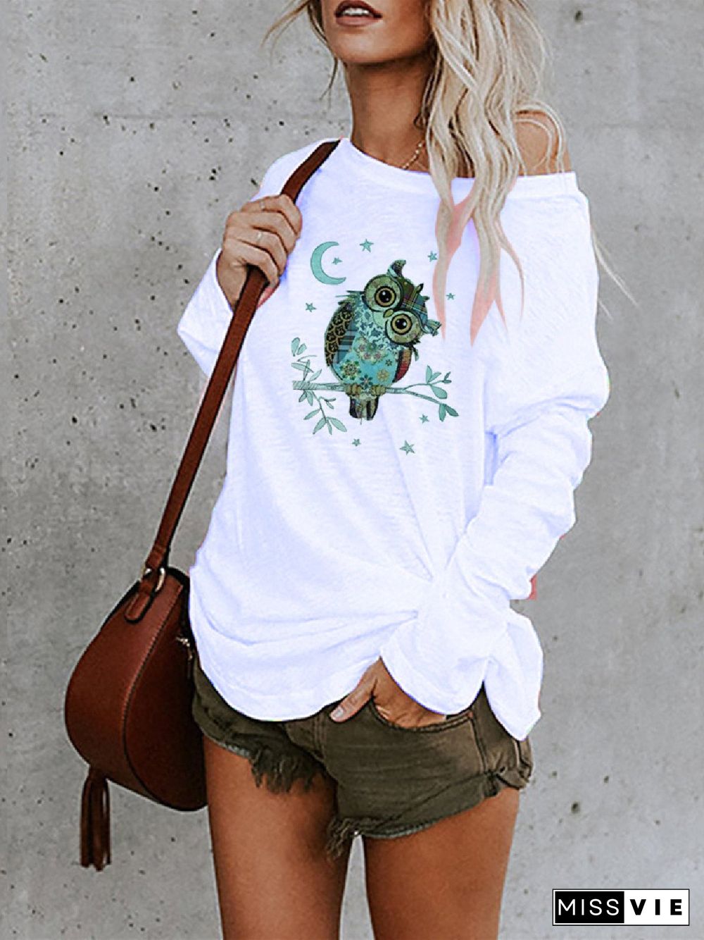 Long Sleeve Shift Floral-Print Tops