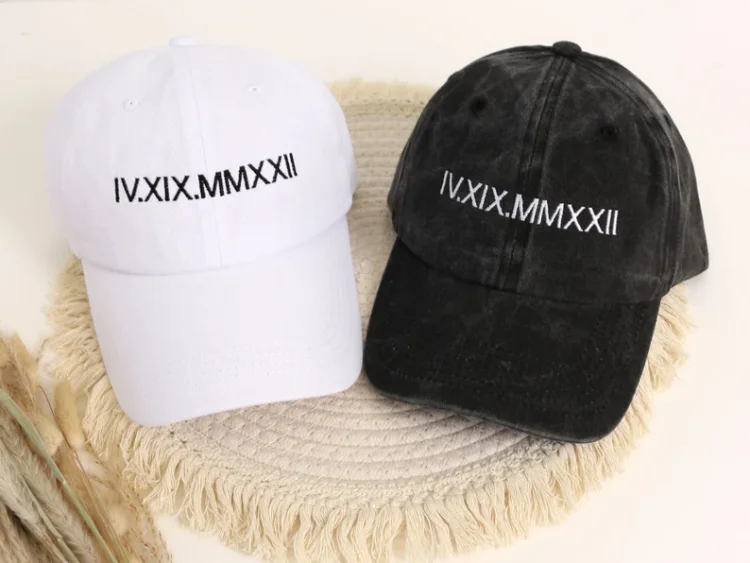Custom Embroidered Roman Numeral Cap - Your Date, Your Style